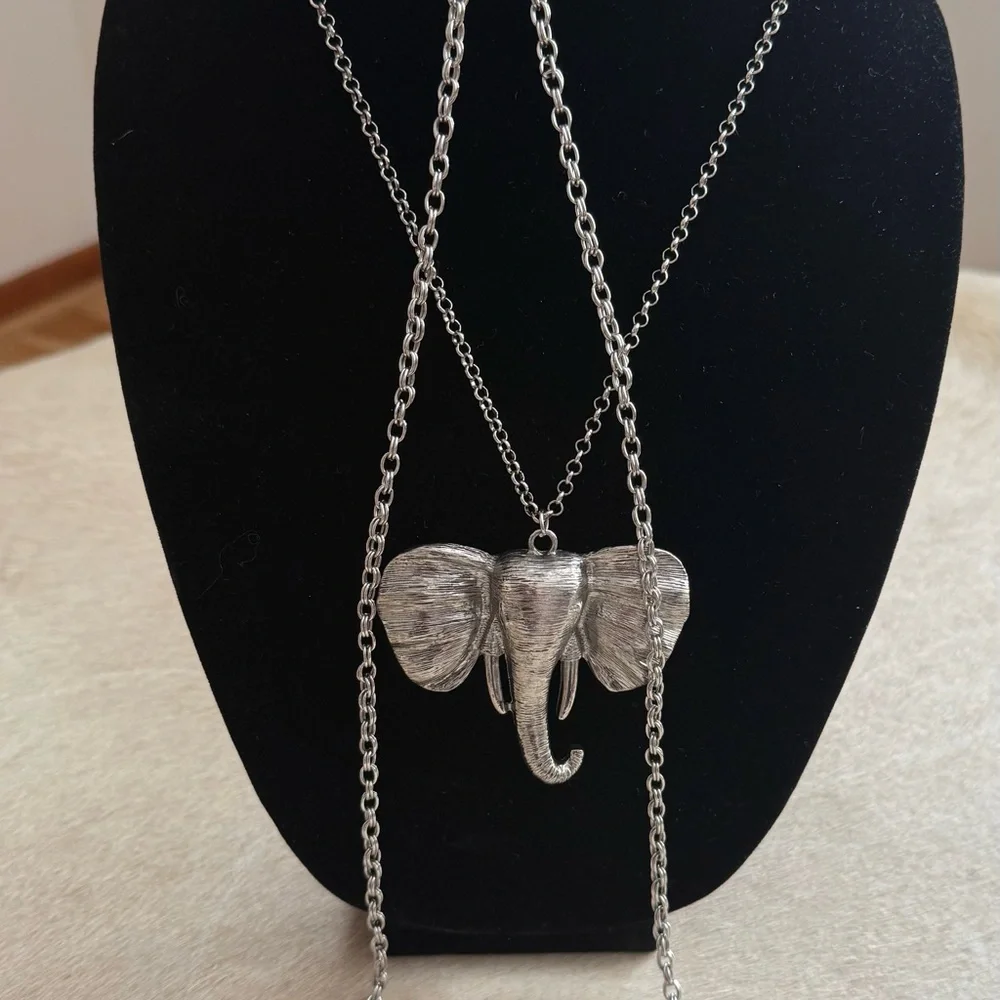 Silver Elephant Pendant Necklace - Picture 6 of 11